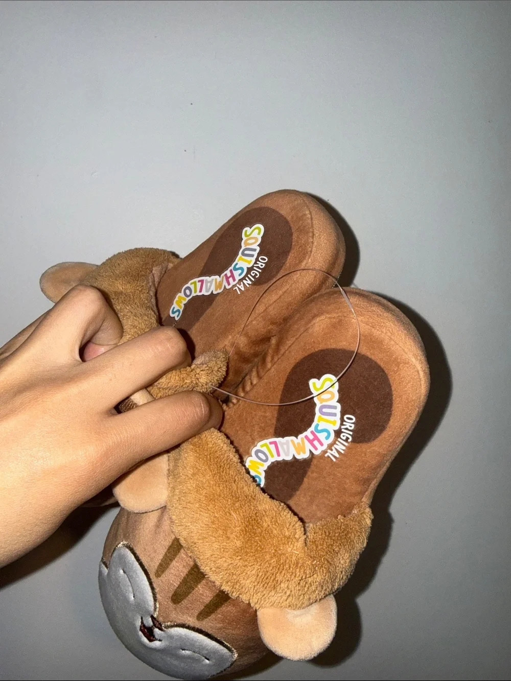 Kids squishmallows Plush Brown Animal Slip-On Slippers